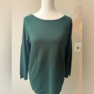 Calvin Klein Green with Gold Colored Beads Sweater